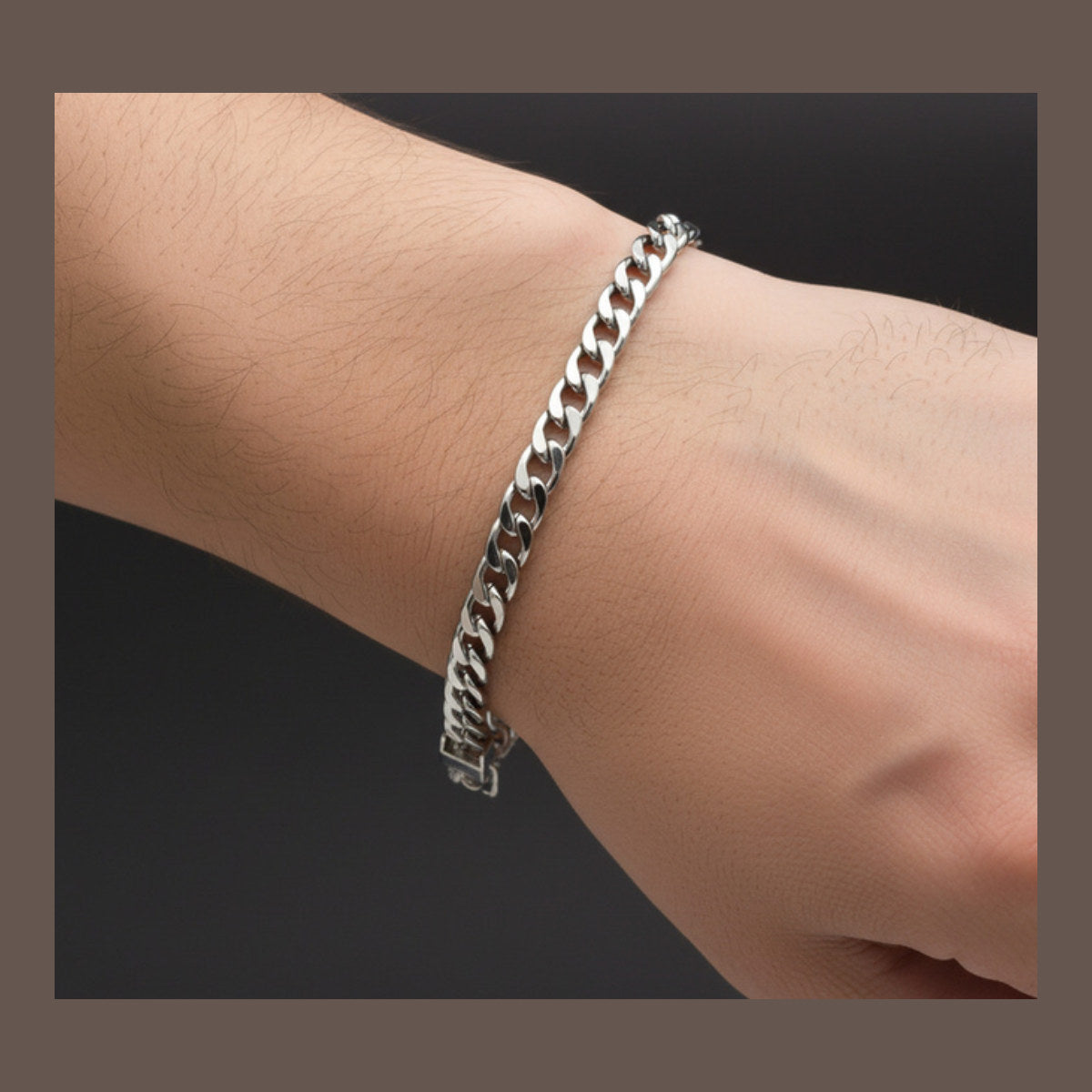 J+J | Men's 5mm Cuban Link Stainless Steel Bracelet - Silver