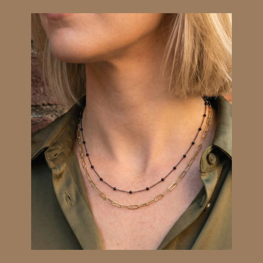J+J | Heidie Necklace - Gold + Black